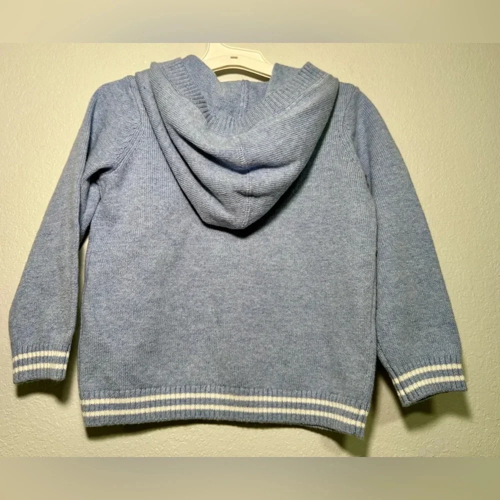 Janie and Jack Boys Girls Blue Striped Knit Hoodie Sweater Size 2T